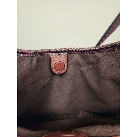 Coach Kristy Burgundy Shoulder Bag With Exotic Embossed Snake Trim. See pictures - Picture 13 of 16